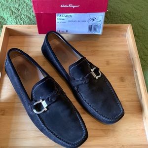Salvatore Ferragamo shoes. Paladin. Chocolate Buc Suede. Size 10.5.